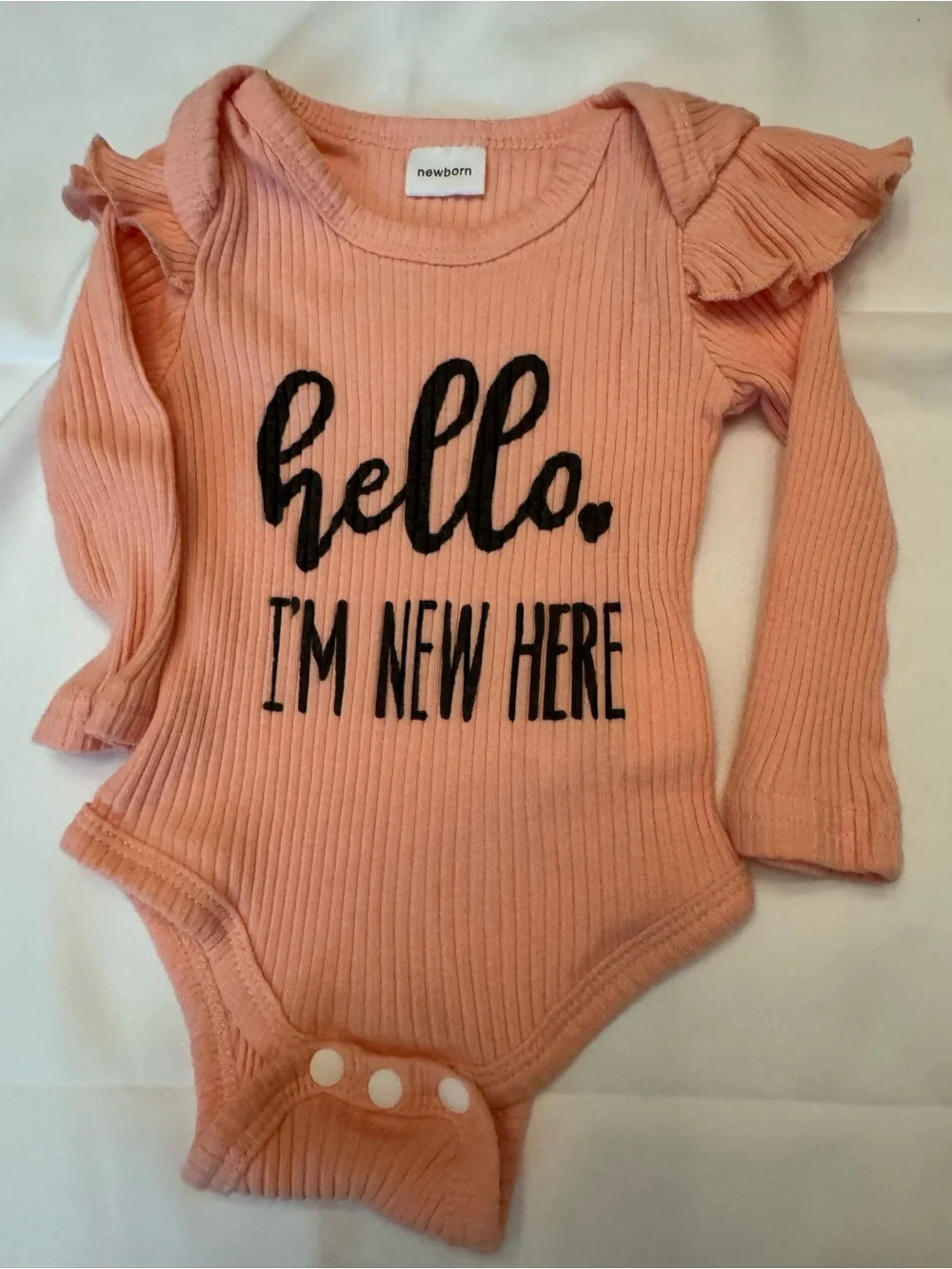 Pink Ribbed Baby Onesie and Floral Pants Set